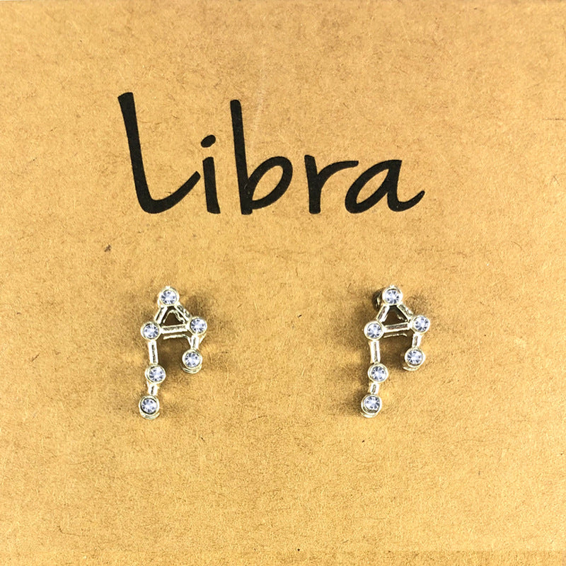 Twelve Constellation Earrings With Diamonds