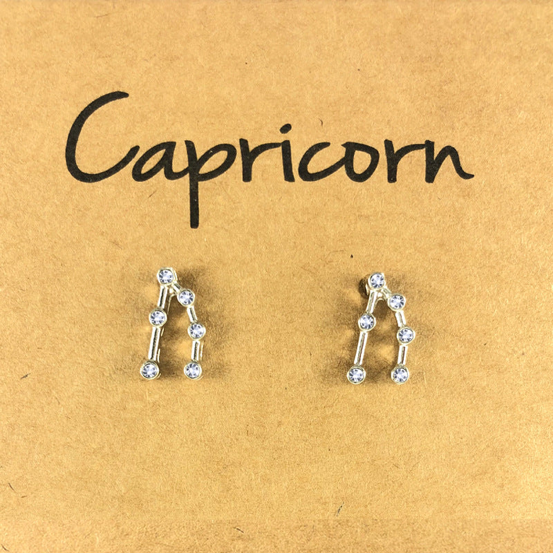 Twelve Constellation Earrings With Diamonds