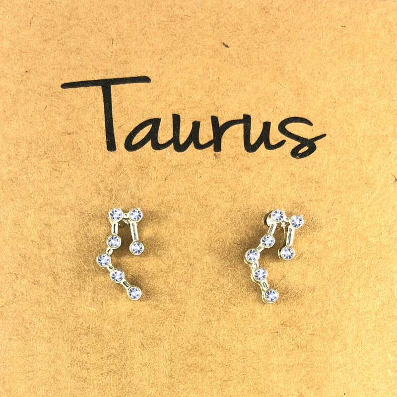 Twelve Constellation Earrings With Diamonds