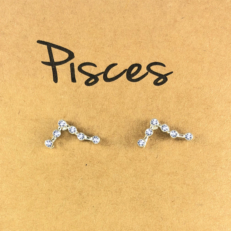 Twelve Constellation Earrings With Diamonds