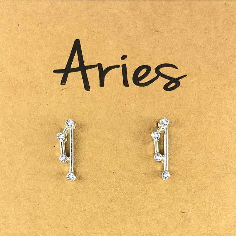 Twelve Constellation Earrings With Diamonds