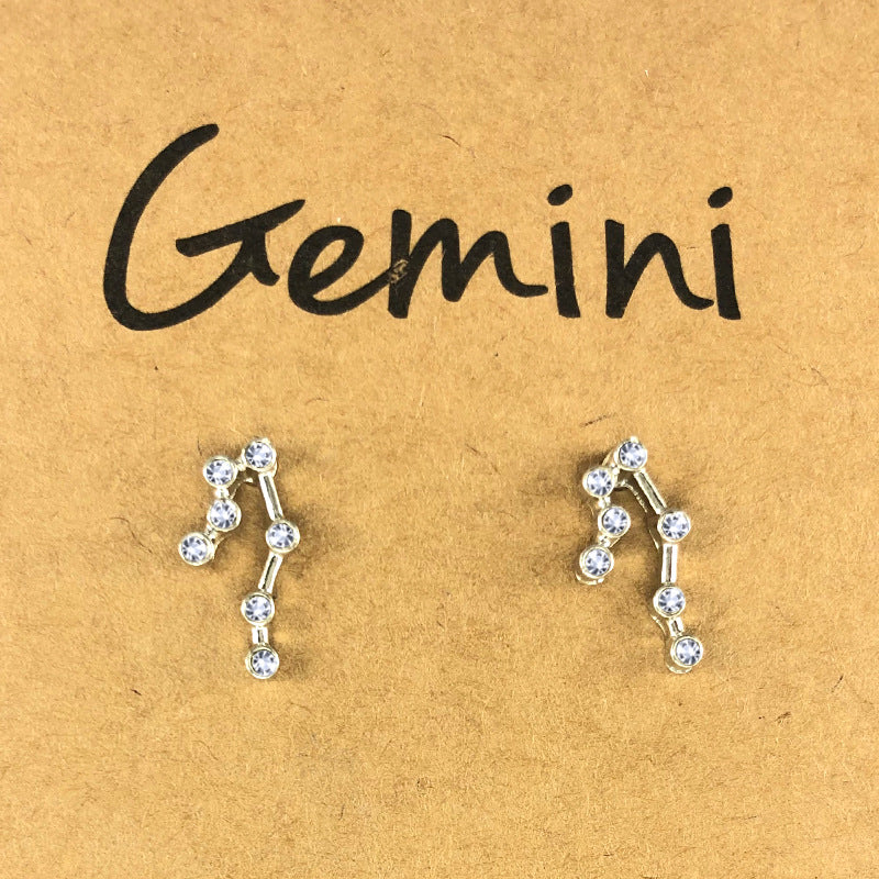 Twelve Constellation Earrings With Diamonds