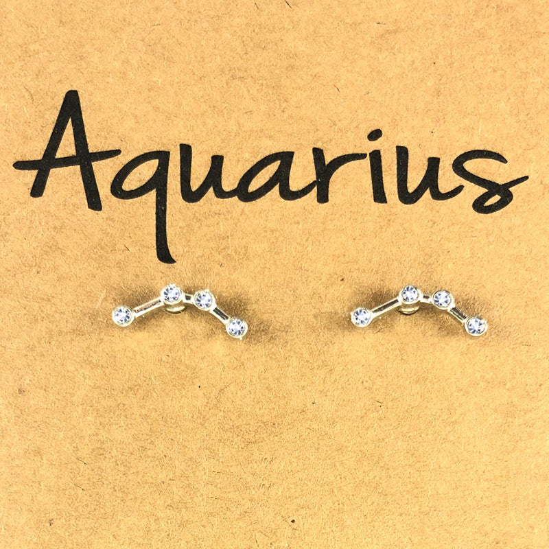 Twelve Constellation Earrings With Diamonds