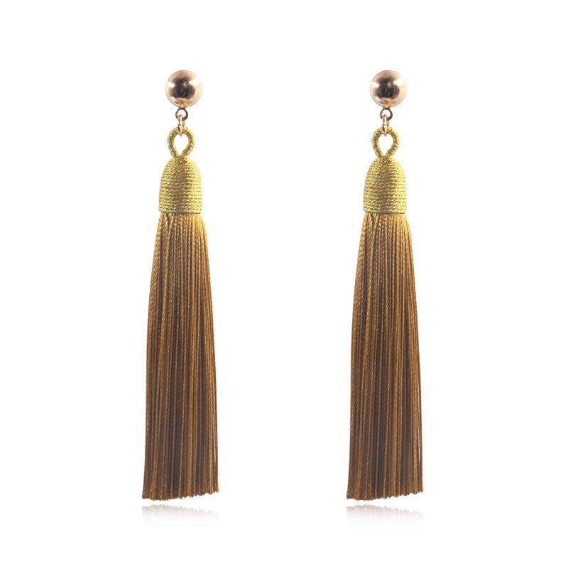 Fringed long earrings