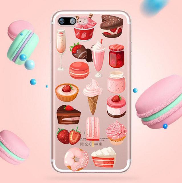 Compatible with Apple, Customized Transparent Ice Cream Pattern Silicone Cover  Soft Phone Case for Iphone