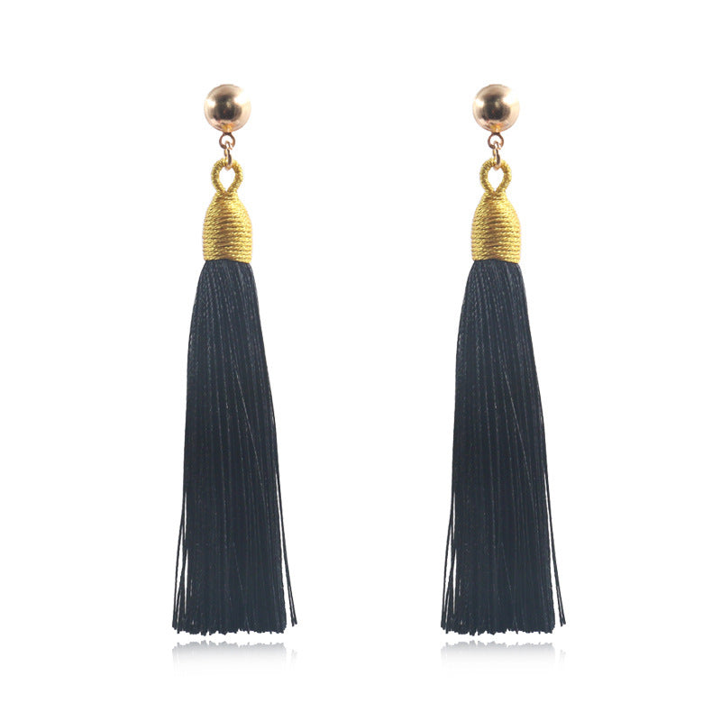 Fringed long earrings