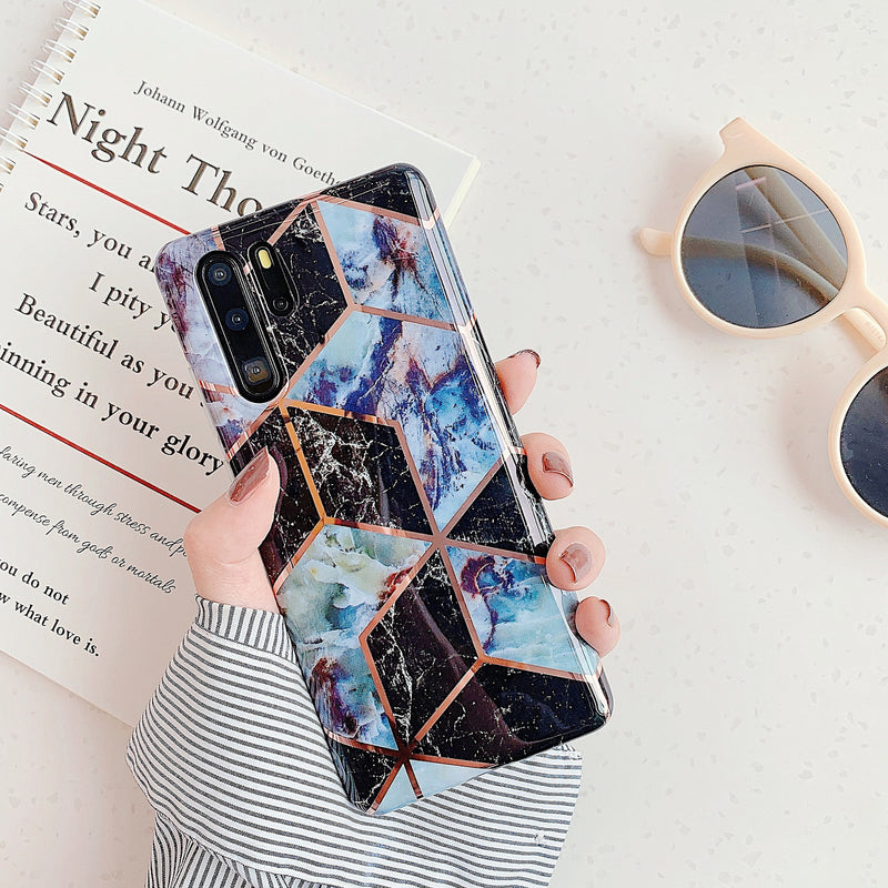 Electroplated marble mobile phone case