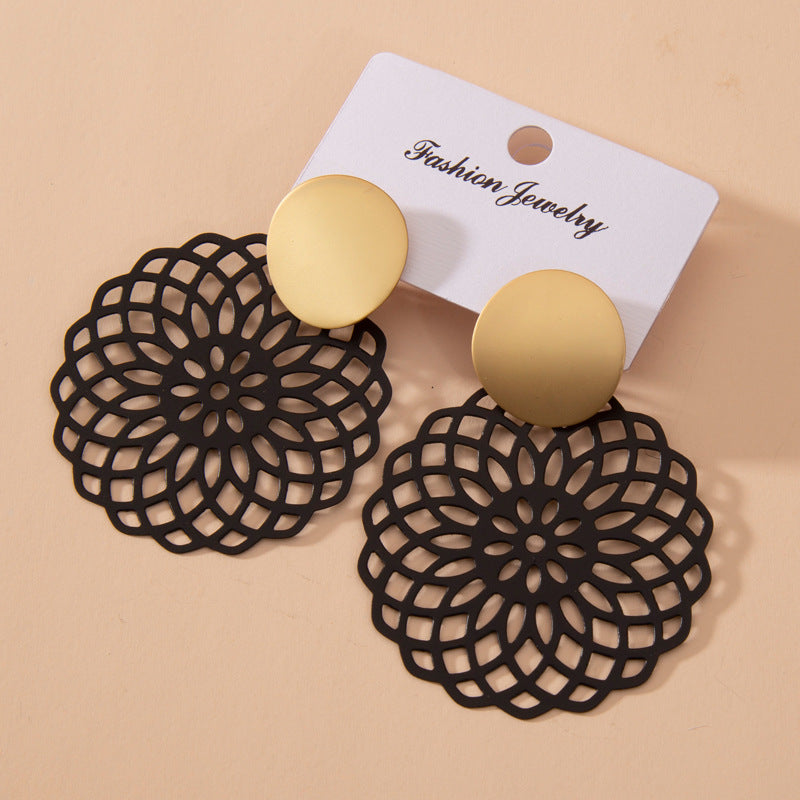 Hollow European And American Exaggerated Retro Earrings Jewelry