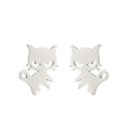 Fashionable Silver Simple Design Titanium Steel Stud Earrings