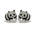 Personalized Panda Earrings Female Simple Retro Dyed Black Earrings