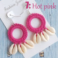 Holiday Hand-Woven Cotton Earrings