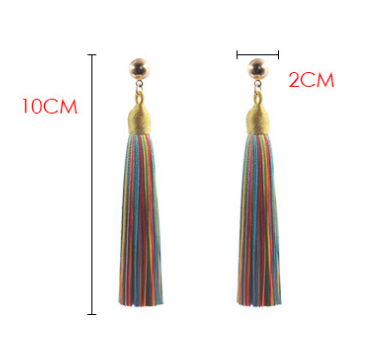 Fringed long earrings