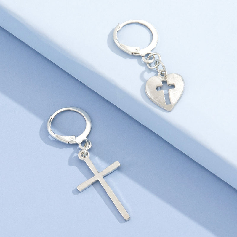 Love Cross Pendant Earrings