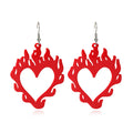 European And American Vintage Acrylic Hollow Flame Earrings