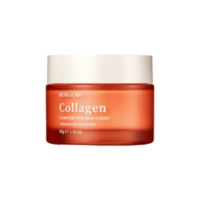 Bergamo Essential Intensive Collagen Cream 1.76oz/50g | Made in Korea K Beauty Korean Skin Care moisturizer for Dry and Combination Skin Wrinkle Care