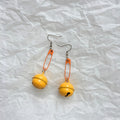 Original hand-made contrasting color bell earrings