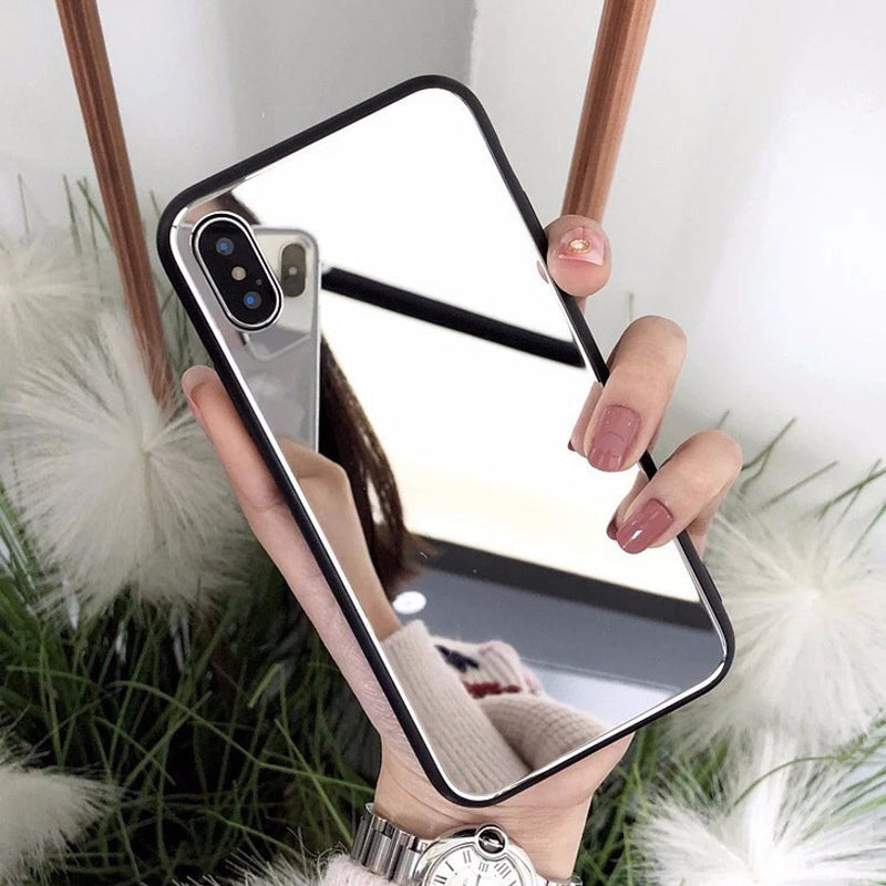 Compatible with Apple, iphoneX mirror phone case iphone7/8plus make-up self-timer glass case