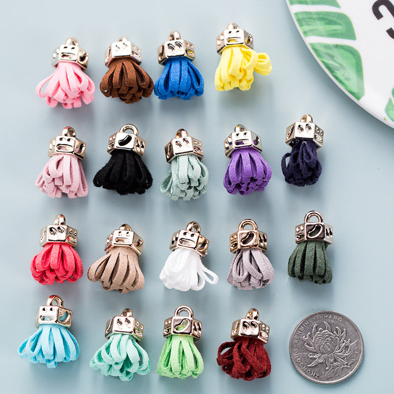 Velvet Leather Tassel Diy Jewelry Accessories Car Phone Bag Pendant Small Tassel Ear Keychain With