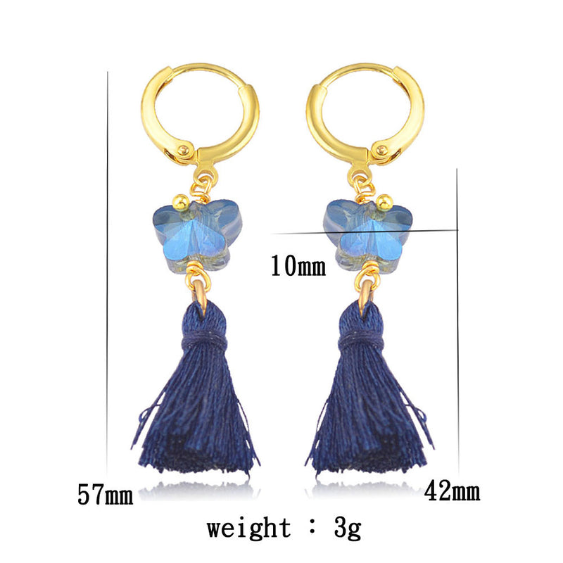 Ear Jewelry European And American New Hit Color Tassel Earrings Earrings