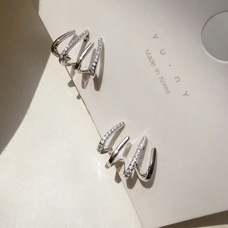 S925 Silver Needle Earrings New Style Luxurious And Fashionable Women