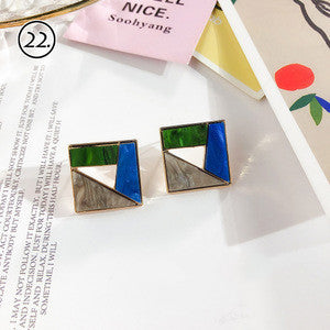 Contrast color personalized Square Earrings