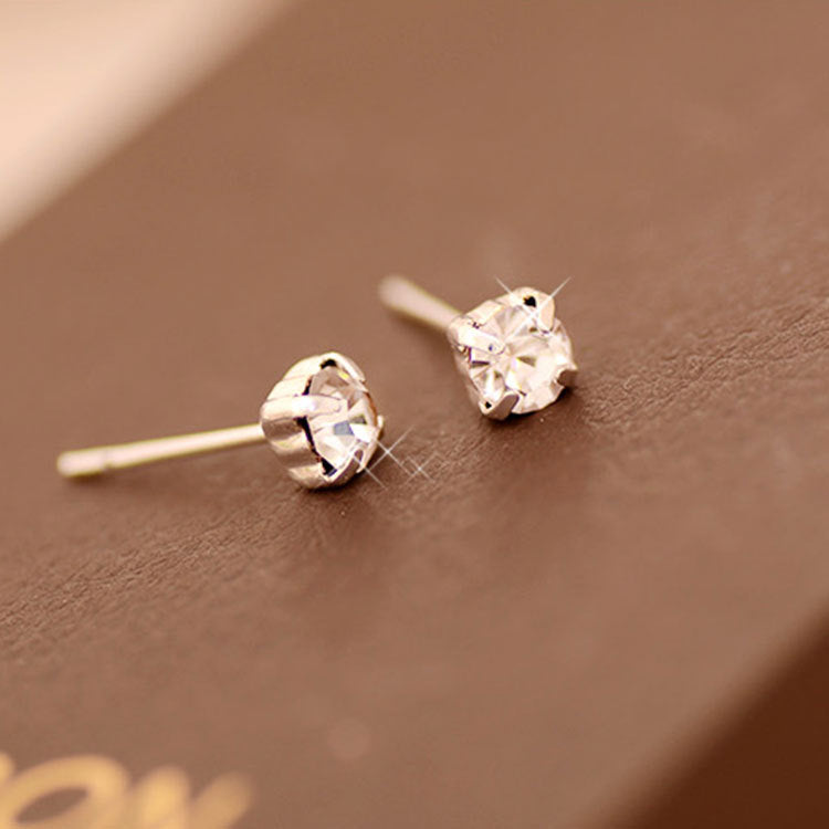 Flash Diamond Alloy Earrings Claw Diamond Crystal