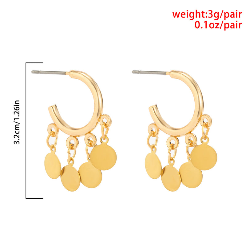 Accessories Simple Trend Geometric C-shaped Sequin Earrings Women