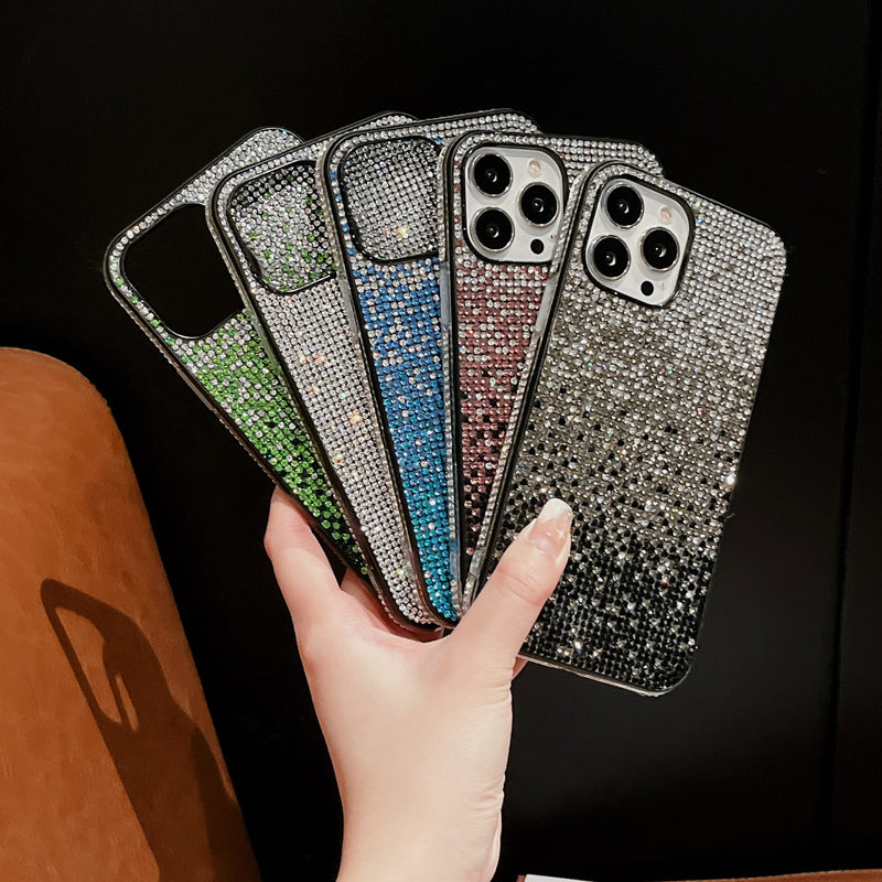 New Phone Case Suitable For Rainbow Pasted Leather Diamond Mobile Phone Case
