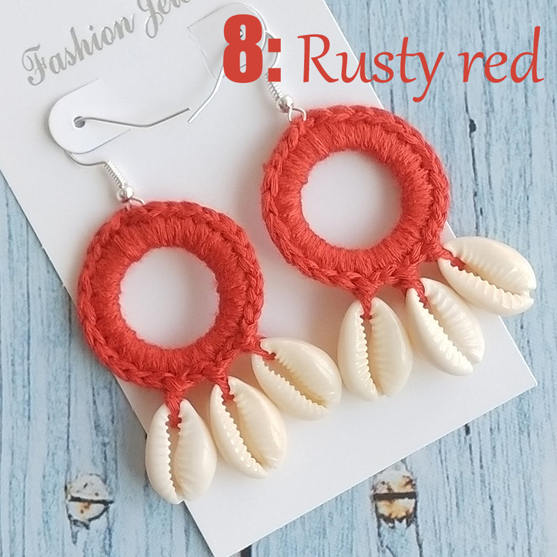 Holiday Hand-Woven Cotton Earrings