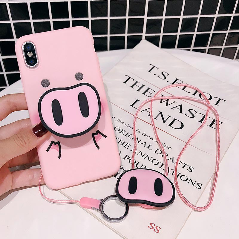 Compatible With , Funny Cartoon PigCase For  X XS Max XR Case For7 6s 8 8 Plus Cover Cute Nose Soft Back Cases Animal Capa