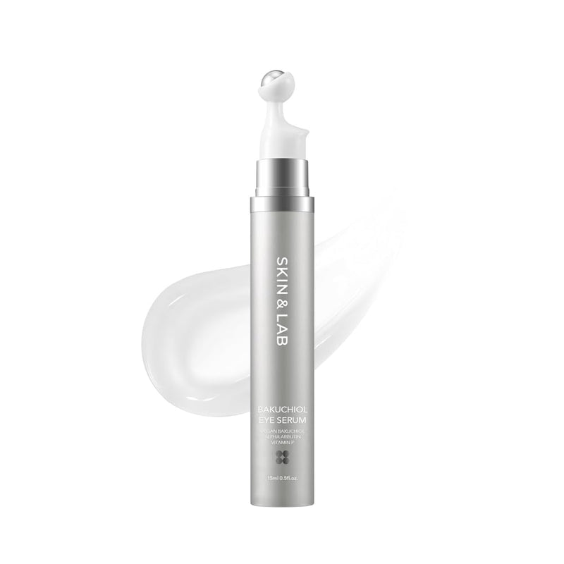 [SKIN&LAB] Bakuchiol Eye Serum with Caffeine, Roll-on Korean Under Eye Serum, Anti-Aging Wrinkle Care for Fine Lines, vegan, cruelty-free (0.5 Fl Oz)