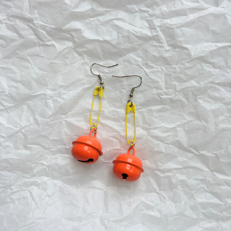 Original hand-made contrasting color bell earrings