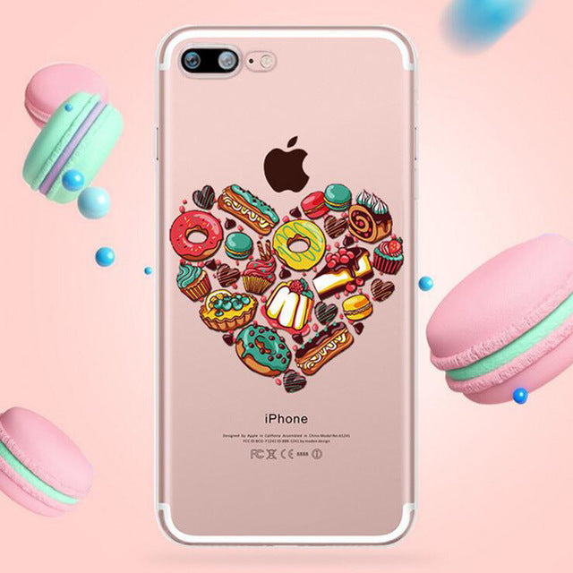 Compatible with Apple, Customized Transparent Ice Cream Pattern Silicone Cover  Soft Phone Case for Iphone