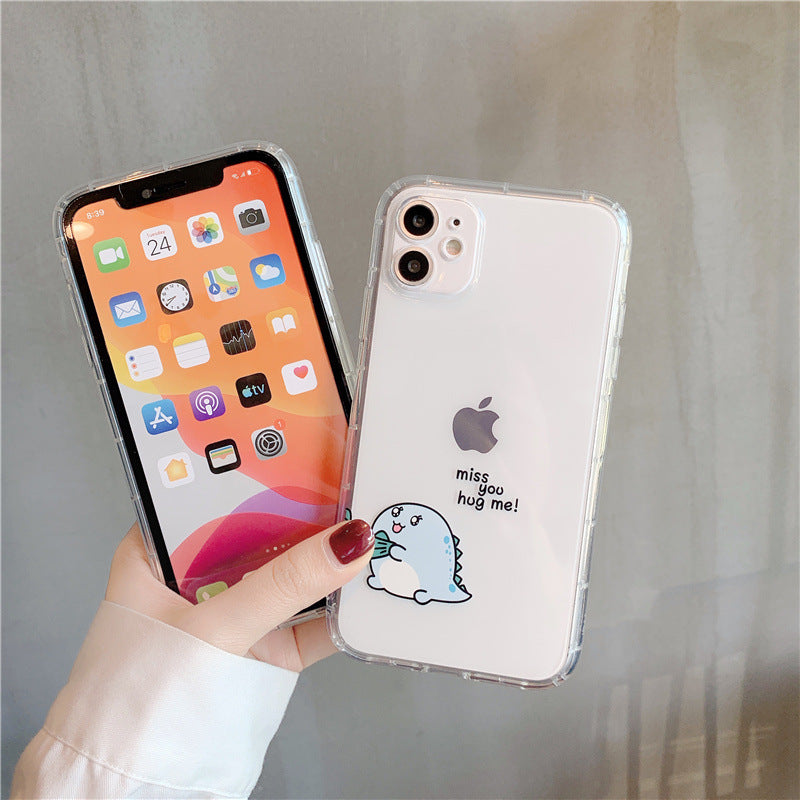 Simple Transparent Airbag Anti-fall Mobile Phone Case Protective Cover For Cute Couples
