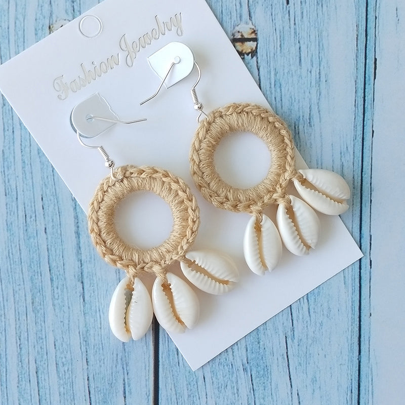 Holiday Hand-Woven Cotton Earrings