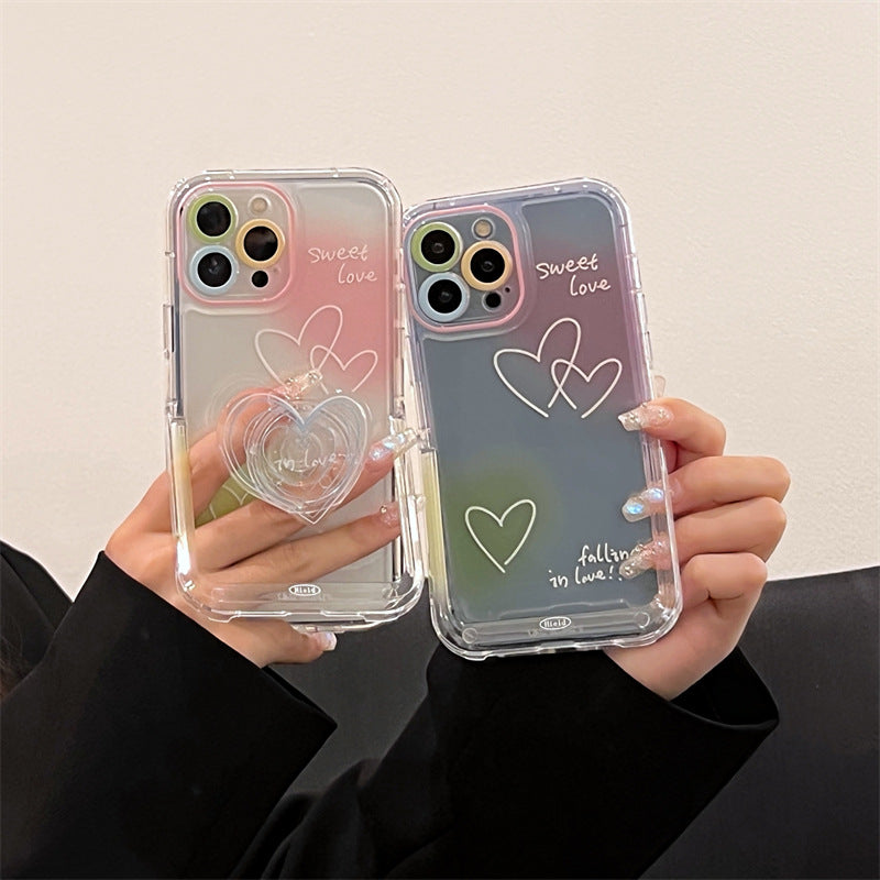 Smudge Line Love English Applicable IP 14 Phone Case Bracket