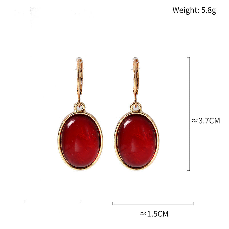 New European And American Solid Color Round Earrings