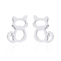 Fashionable Silver Simple Design Titanium Steel Stud Earrings