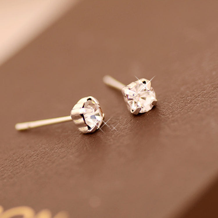 Flash Diamond Alloy Earrings Claw Diamond Crystal