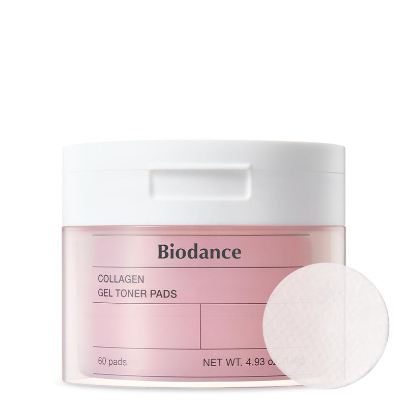Biodance Collagen Gel Toner Pads, Pore Minimizer for Face, Improving Elasticity, Gentle Exfoliating Korean Toner Pads for Sensitive Skin, 4.93 fl.oz.(140g)*60Pads