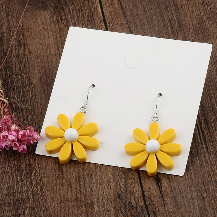 Explosive Earrings Resin Daisy Flowers All-match