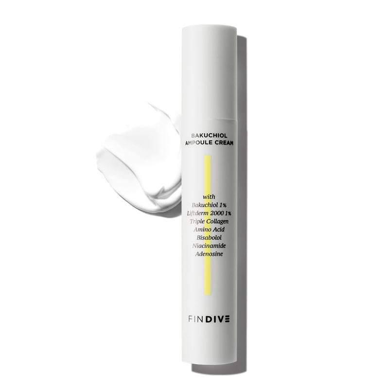 [FINDIVE OFFICIAL] Bakuchiol Ampoule Cream, 1% Bakuchiol, Plan-Based Retinal Alternative, 1% Liftderm, Triple Collagen, Amino Acid, Bisabolol, Brightning, Anti Wrinkle Cream, 1.01fl.oz