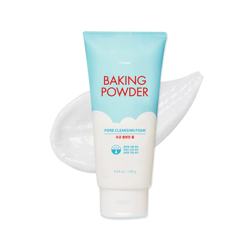 ETUDE Baking Powder Pore Cleansing Foam, Face Wash for Deep Dead Cells, Micro Sized Baking Powder to Clean Deep Inside Poer, Gentle Exfoliation, Soft and Creamy Bubble, Korean Skin Care (5.64 Ounce)