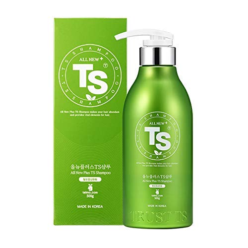 All New Plus TS Shampoo with Biotin for Hair Loss Prevention | Therapy Shampoo for Damaged Hair | Korea Hair Care for Men & Women (16.9 Fl Oz)