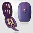Korean Nail Clippers! World No. 1. Three Seven (777) Travel Manicure Pedicure Grooming Kit Set - (6 PCs: TS-60PG), Made in Korea, Since 1975 (Purple Case & Gold Only)