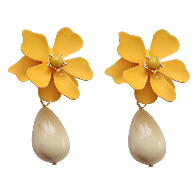 S925 Silver Needle Personality Sweet Girl Earrings Japan And South Korea Flower Earrings