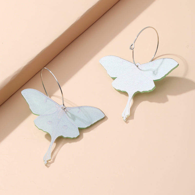 Fashion Simple Acrylic Green Butterfly Moth Earrings