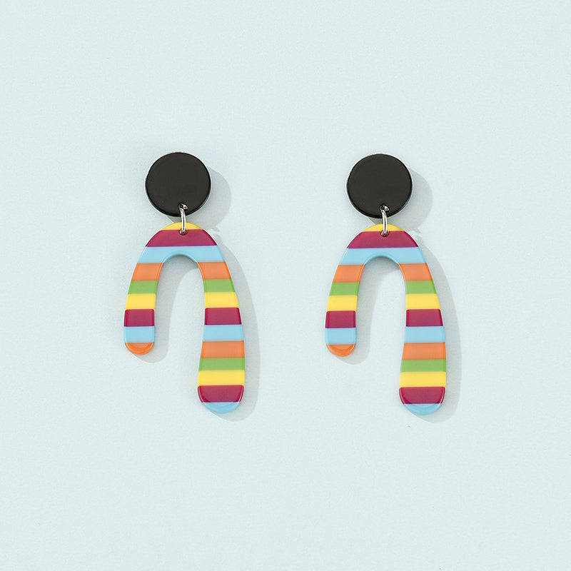 European And American Fashion Acrylic Geometric Earrings