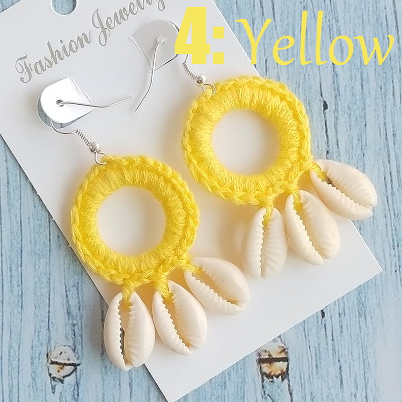 Holiday Hand-Woven Cotton Earrings