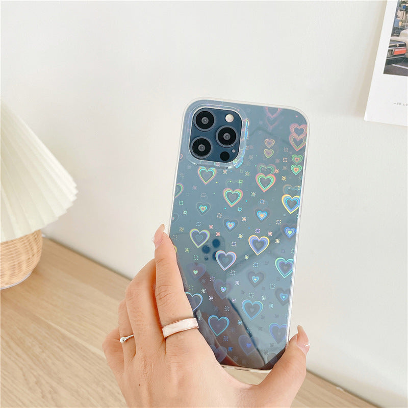Laser Colorful Love Mobile Phone Soft Case